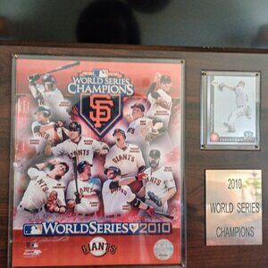 World Series Champions 2010 Giants Plaque